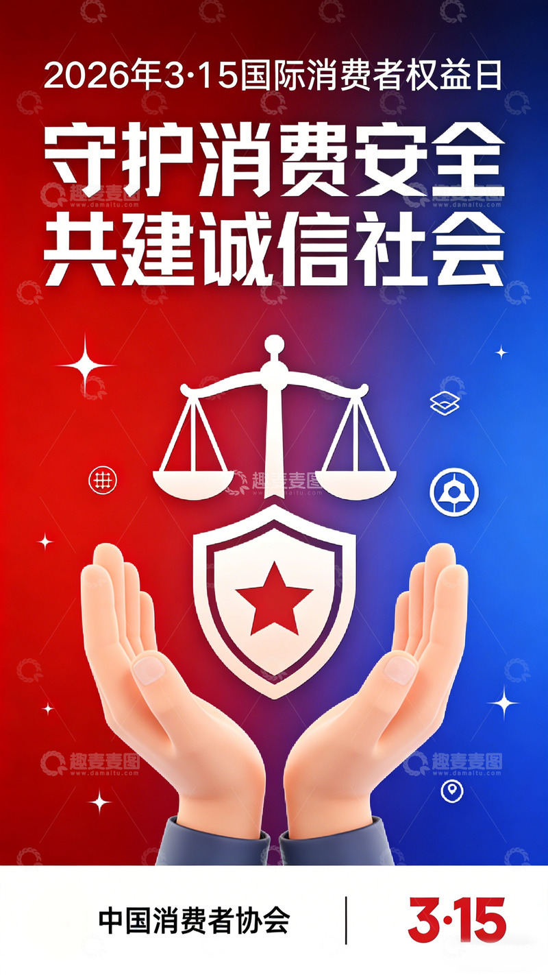 高清大图下载【趣麦麦图】2026年国际消费者权益日宣传海报