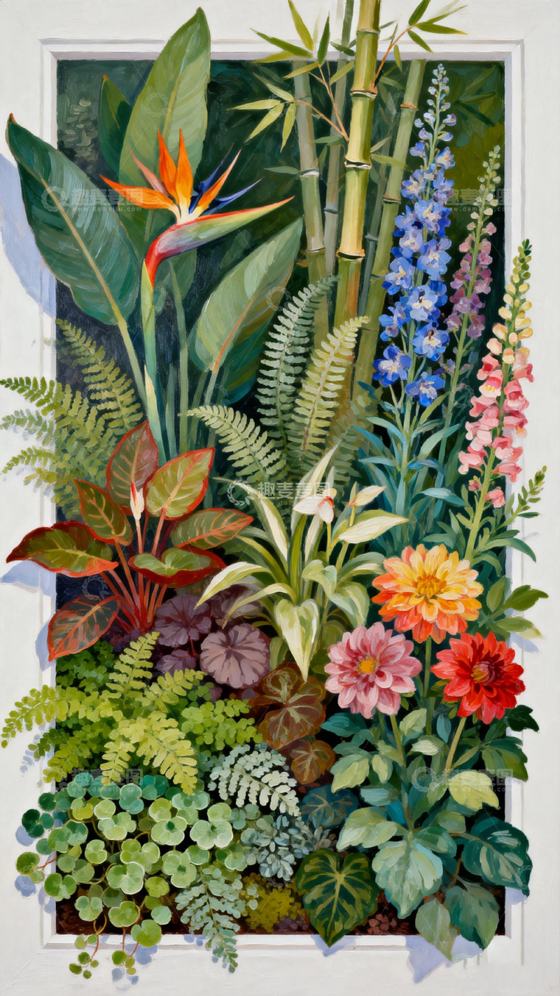 高清大图下载【趣麦麦图】热带植物水彩