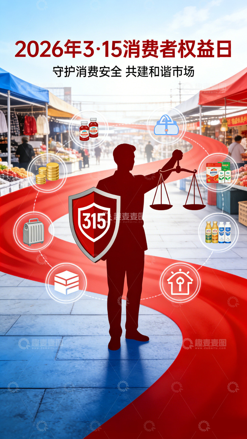高清大图下载【趣麦麦图】315消费者宣传海报