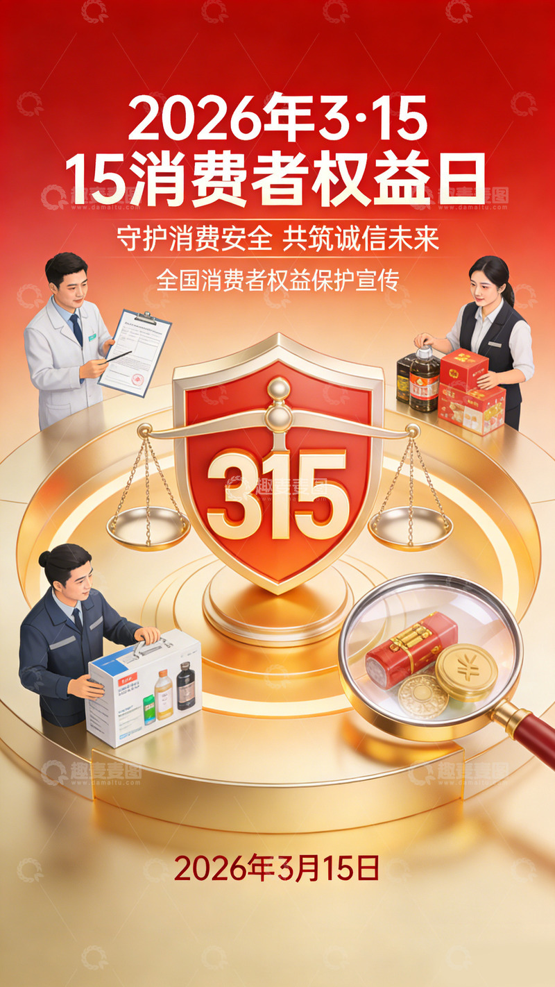 高清大图下载【趣麦麦图】315消费者权益日宣传设计素材