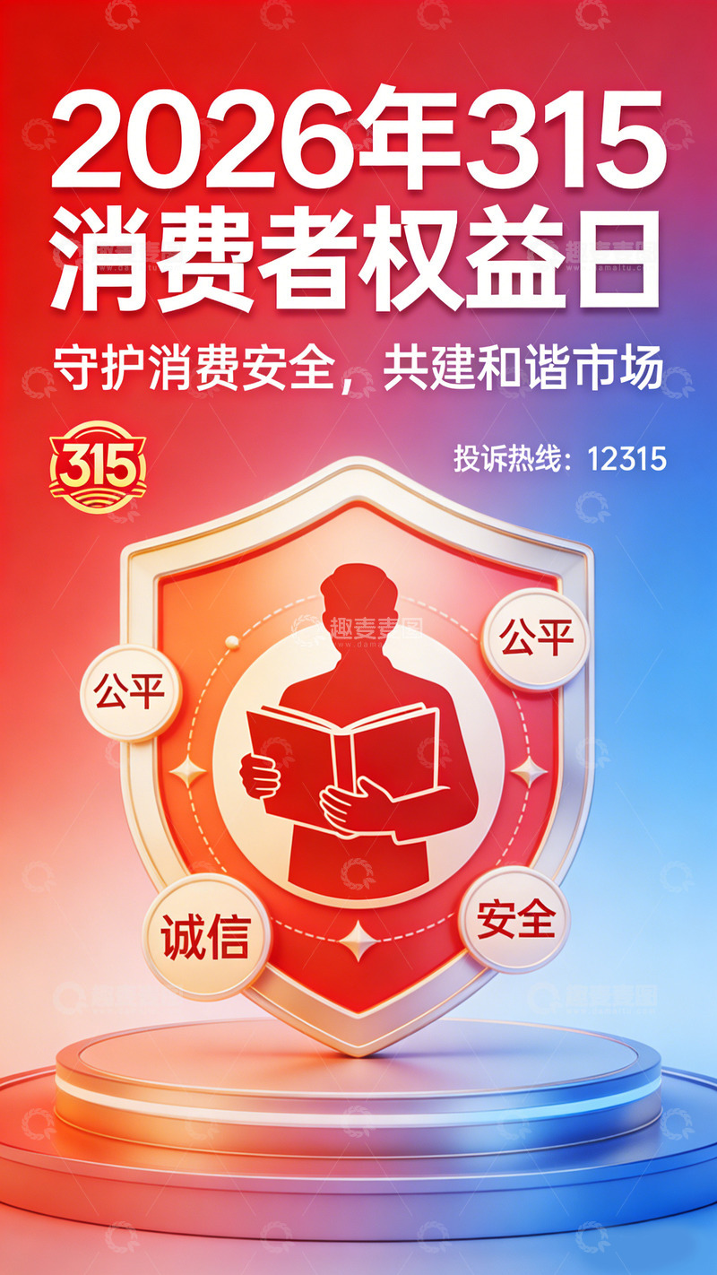 高清大图下载【趣麦麦图】315消费者权益日宣传海报素材