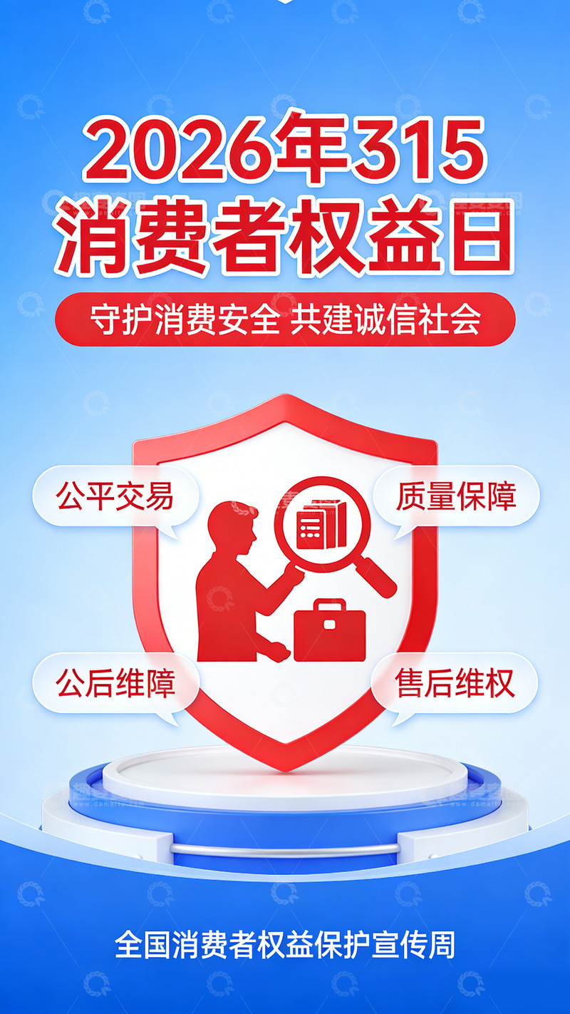 高清大图下载【趣麦麦图】2026年消费者权益日宣传海报