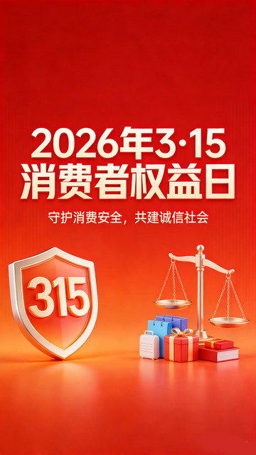 红色背景消费者权益日宣传海报