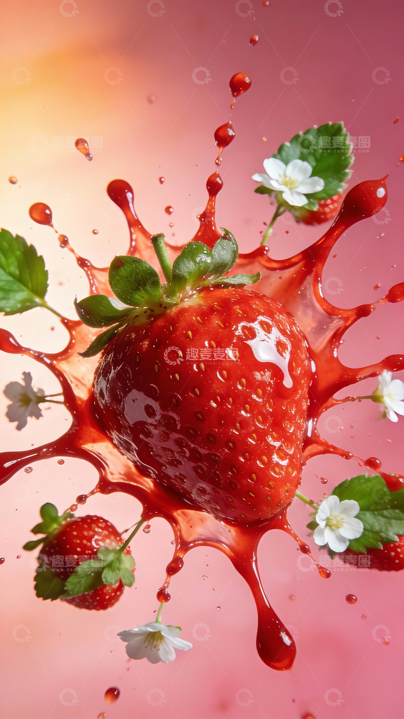 高清大图下载【趣麦麦图】美食摄影草莓特写1