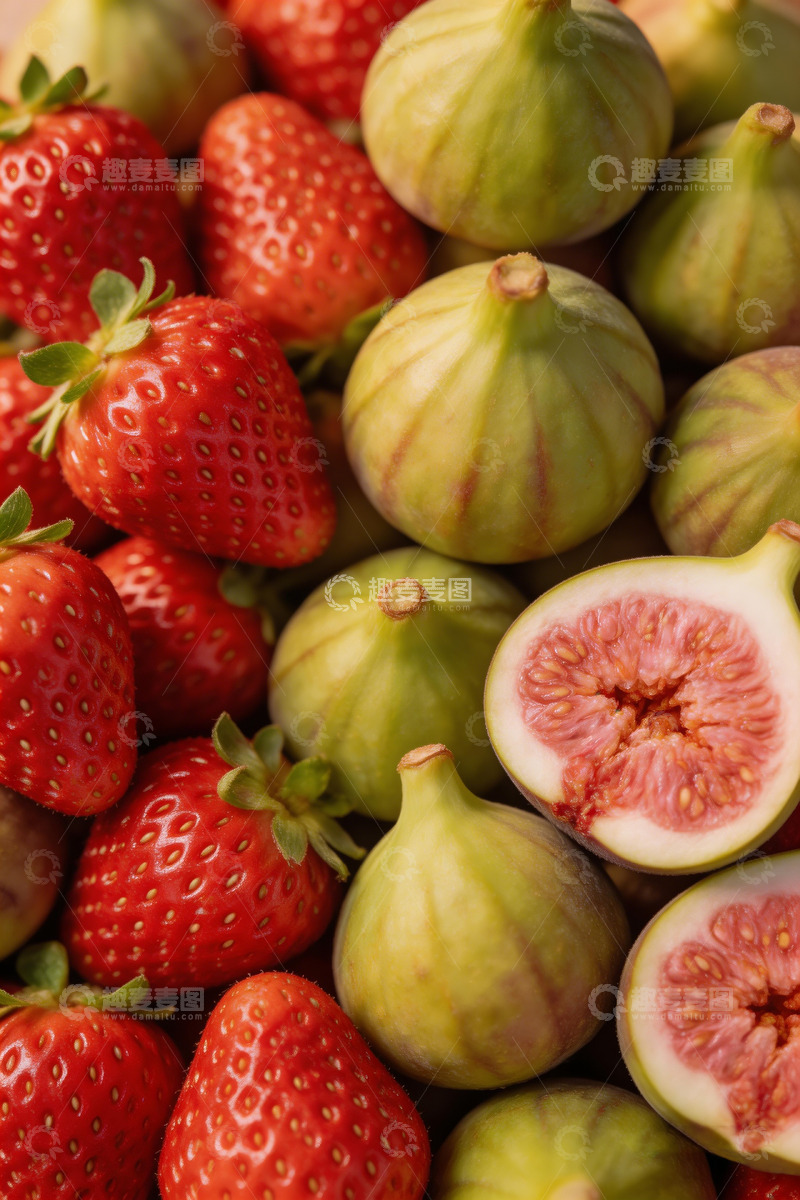高清大图下载【趣麦麦图】草莓和无花果摄影1