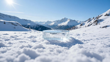 冰雪背景产品展台冰块展台冬天雪地背景雪地