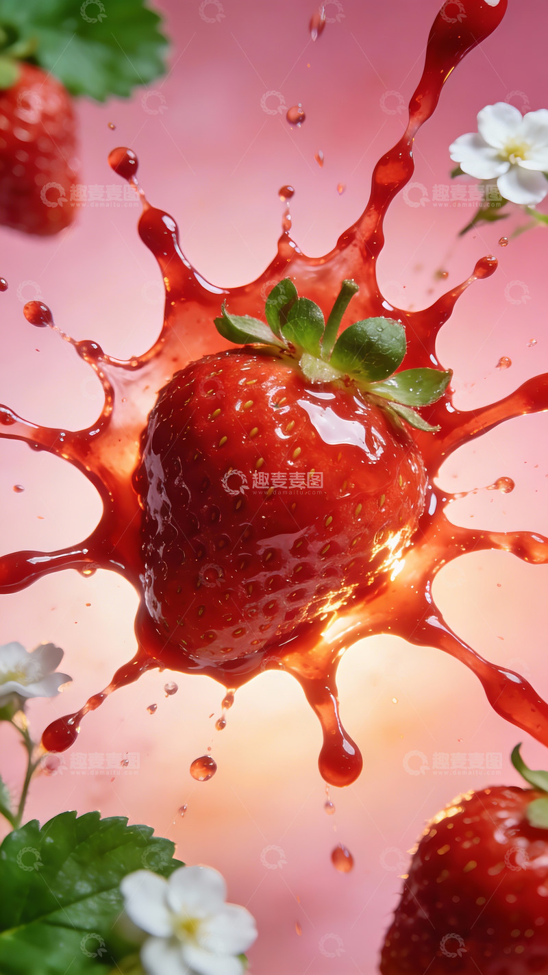 高清大图下载【趣麦麦图】美食摄影草莓特写4