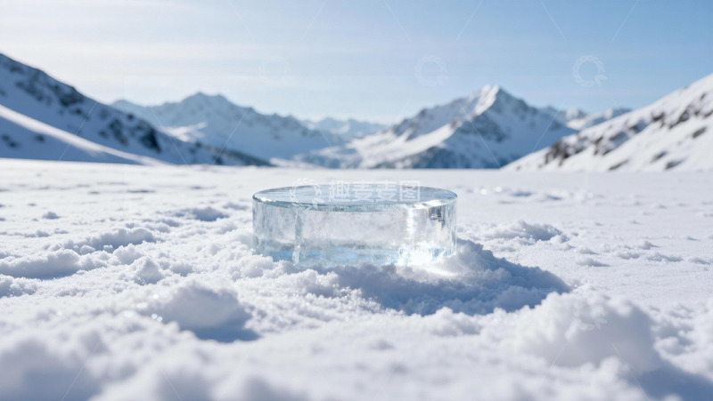 高清大图下载【趣麦麦图】冰雪背景产品展台冰块展台冬天雪地背景冬天