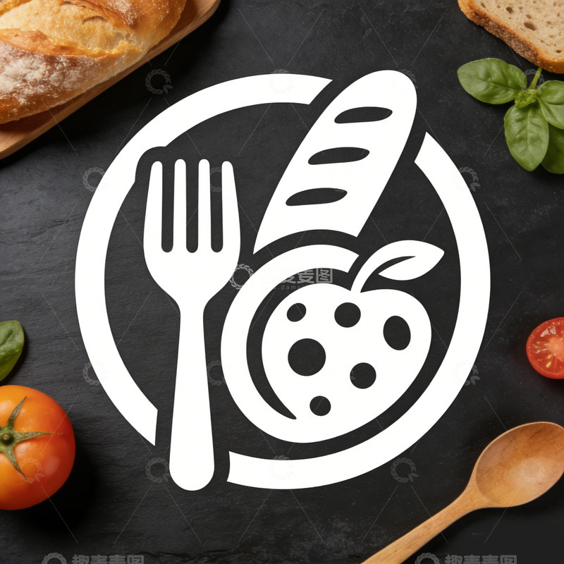 高清大图下载【趣麦麦图】简约食物图案标志设计