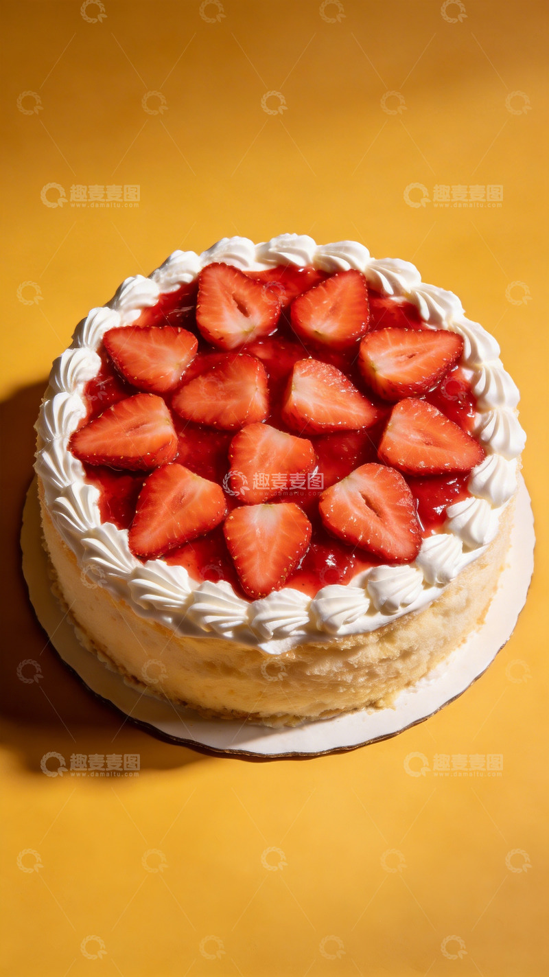 高清大图下载【趣麦麦图】草莓蛋糕特写摄影2