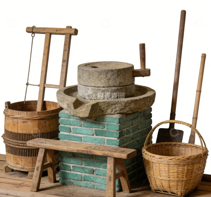 高清大图下载【趣麦麦图】古朴农具展示