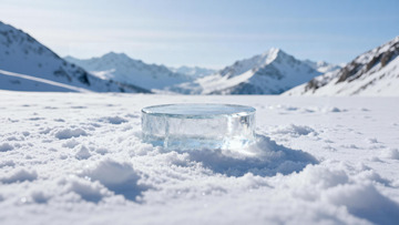 冰雪背景产品展台冰块展台冬天雪地场景电商