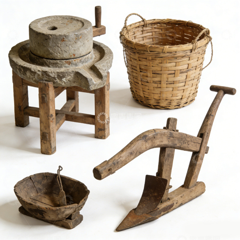 高清大图下载【趣麦麦图】古朴农家工具展示