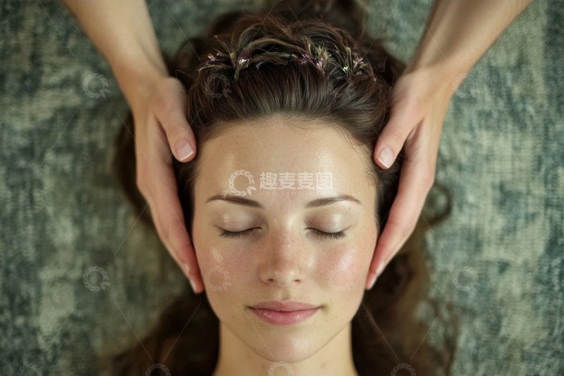 高清大图下载【趣麦麦图】享受按摩的美女