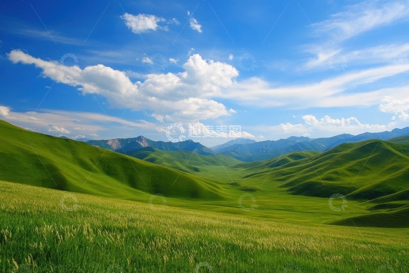 高清大图下载【趣麦麦图】远山草原自然美景