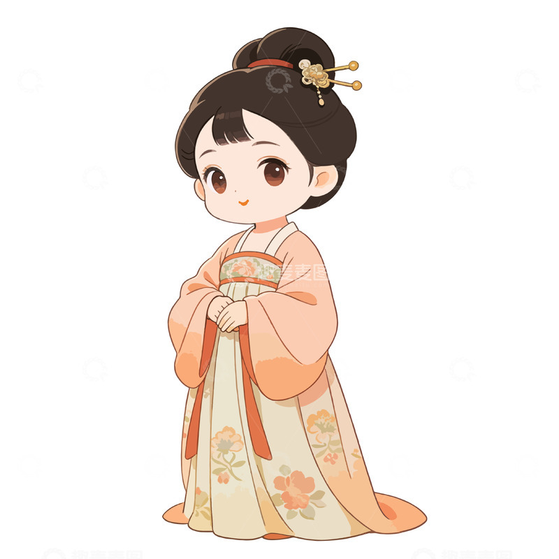 高清大图下载【趣麦麦图】古风汉服Q版女孩卡通形象