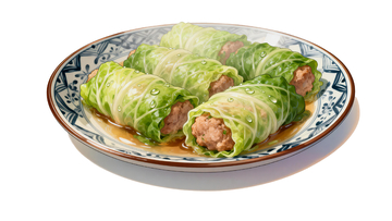 漫画风格清蒸白菜肉卷4
