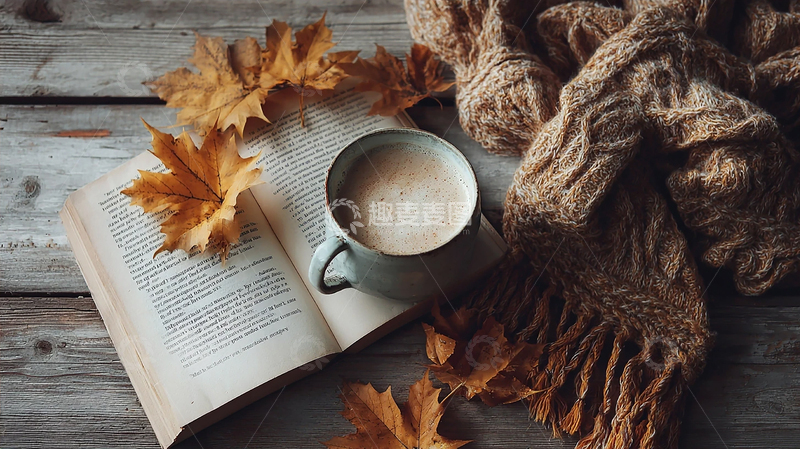 高清大图下载【趣麦麦图】秋日静谧书香与暖意融融