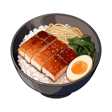 日式鳗鱼饭手绘插画