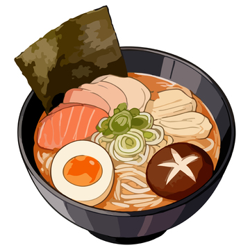 日式拉面美食插画素材