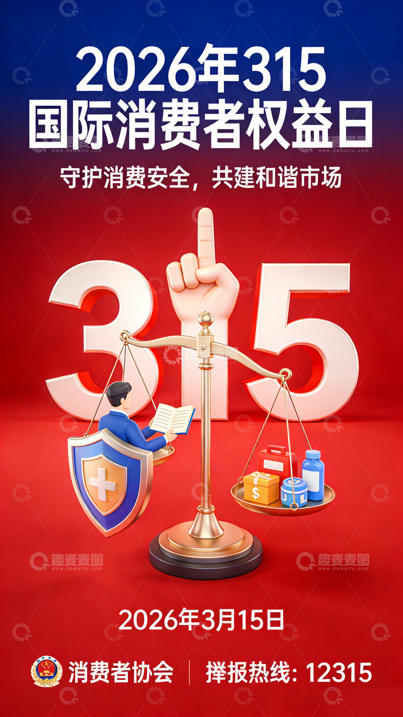 高清大图下载【趣麦麦图】国际消费者权益日宣传海报