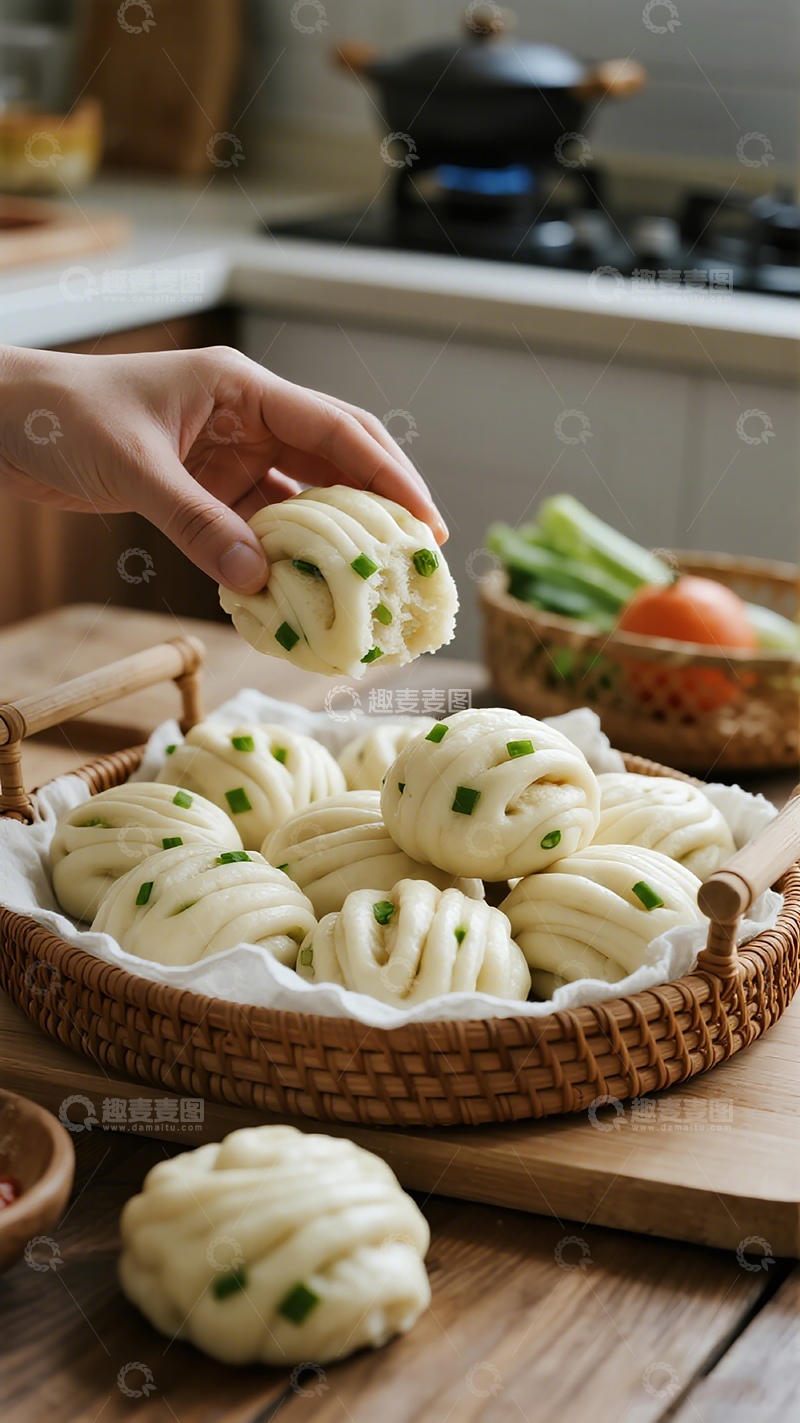 高清大图下载【趣麦麦图】家常花卷美食摄影