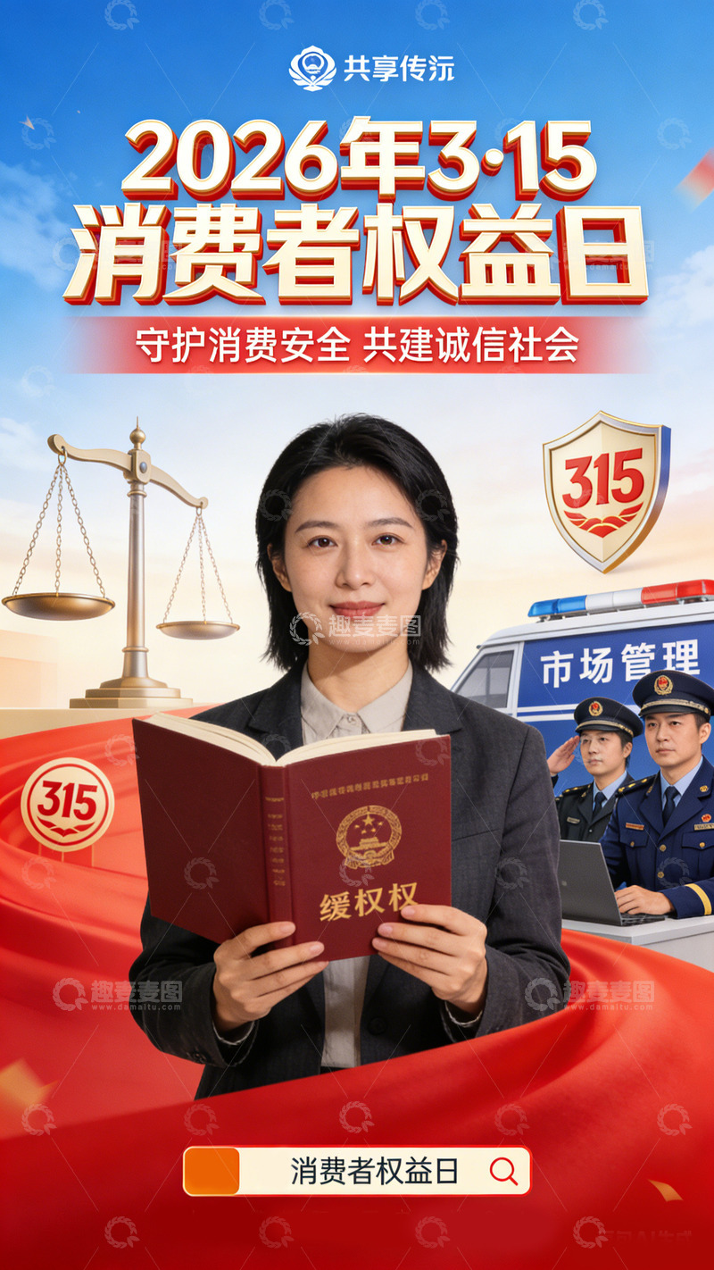 高清大图下载【趣麦麦图】2026年3&middot;15消费者权益日宣传海报