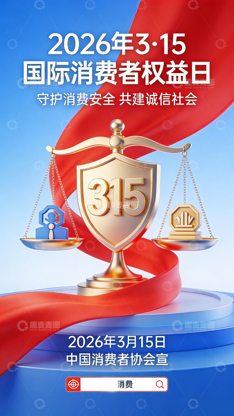 高清大图下载【趣麦麦图】金色天平315宣传海报