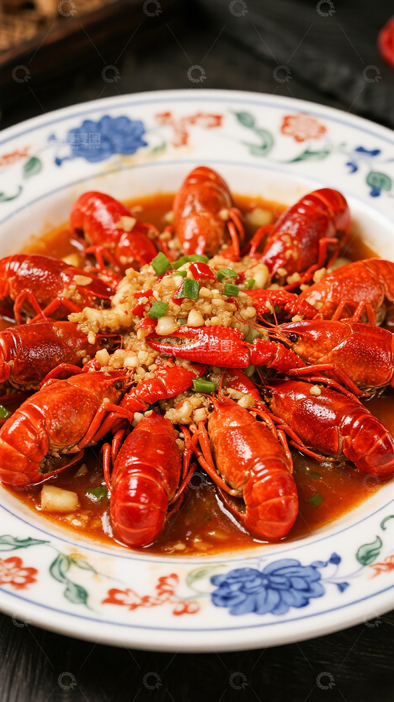 高清大图下载【趣麦麦图】美味蒜蓉小龙虾美食摄影
