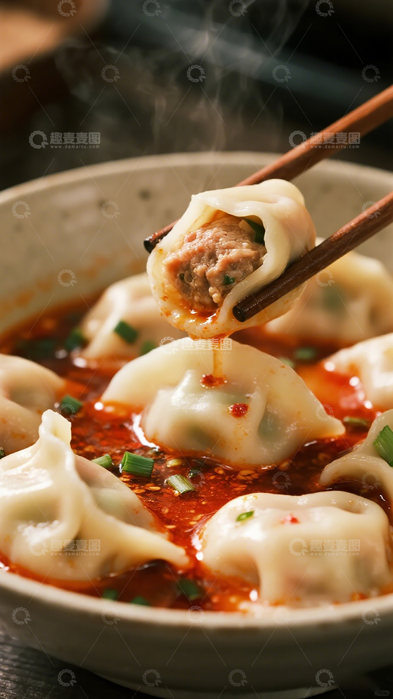 高清大图下载【趣麦麦图】热气腾腾水饺美食摄影