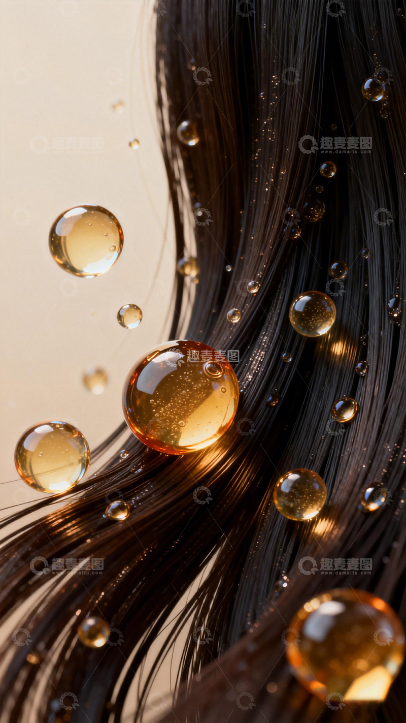 高清大图下载【趣麦麦图】光泽发丝水滴艺术照