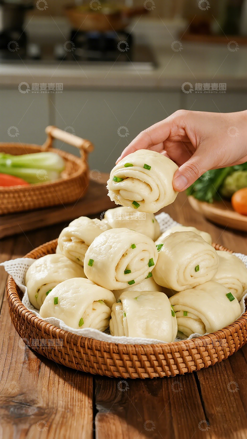 高清大图下载【趣麦麦图】蒸包子美食摄影图片