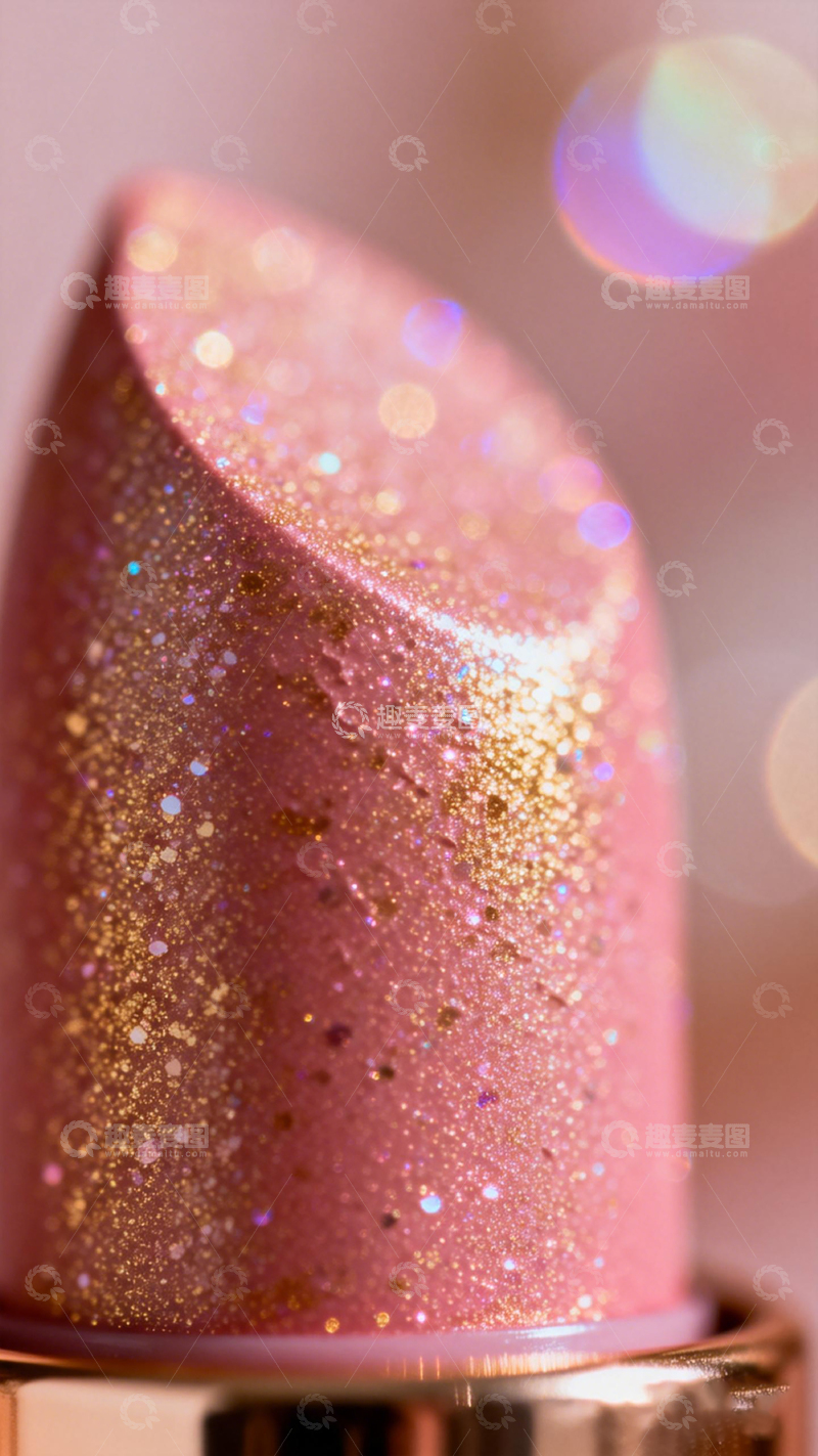 高清大图下载【趣麦麦图】闪耀粉色口红特写