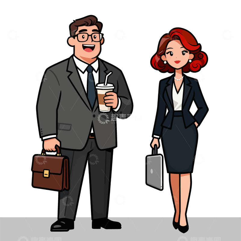 源文件下载【趣麦麦图】职场卡通人物插画设计素材