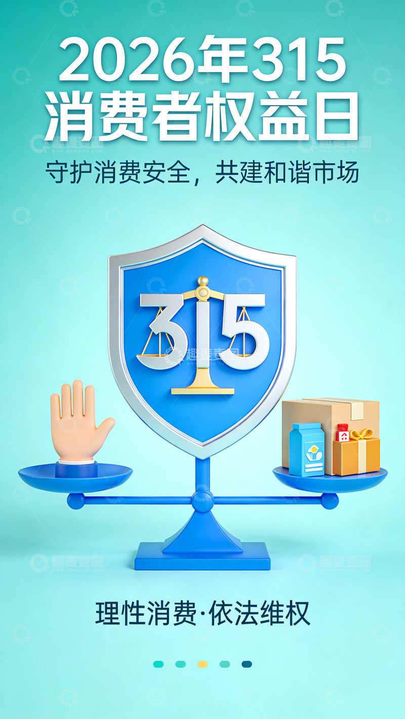 高清大图下载【趣麦麦图】315消费者权益日设计宣传海报素材