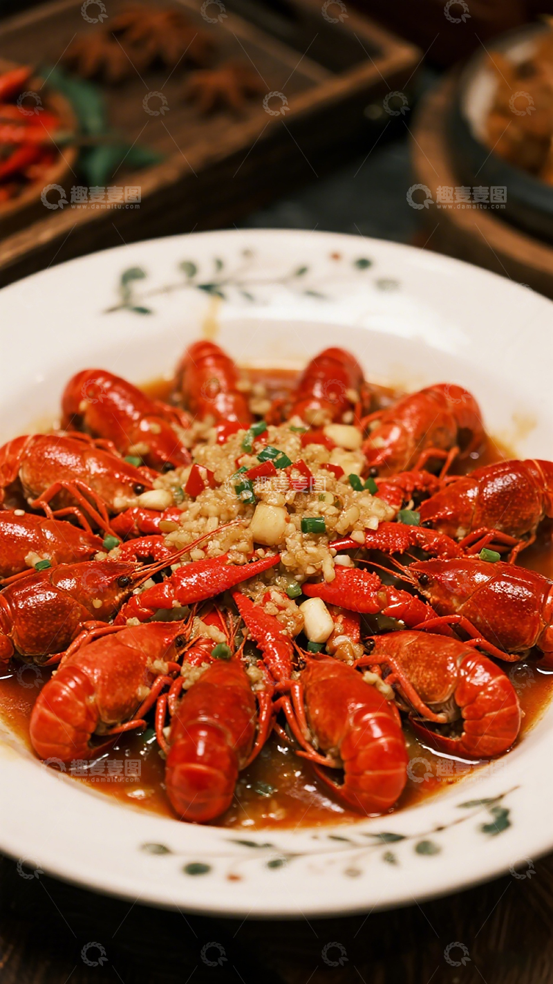 高清大图下载【趣麦麦图】蒜香小龙虾美食摄影