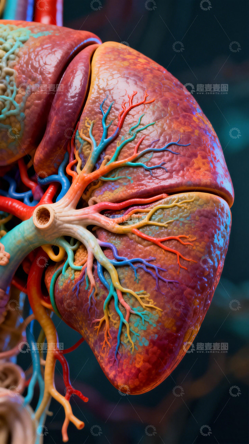 高清大图下载【趣麦麦图】人体肝脏解剖模型特写