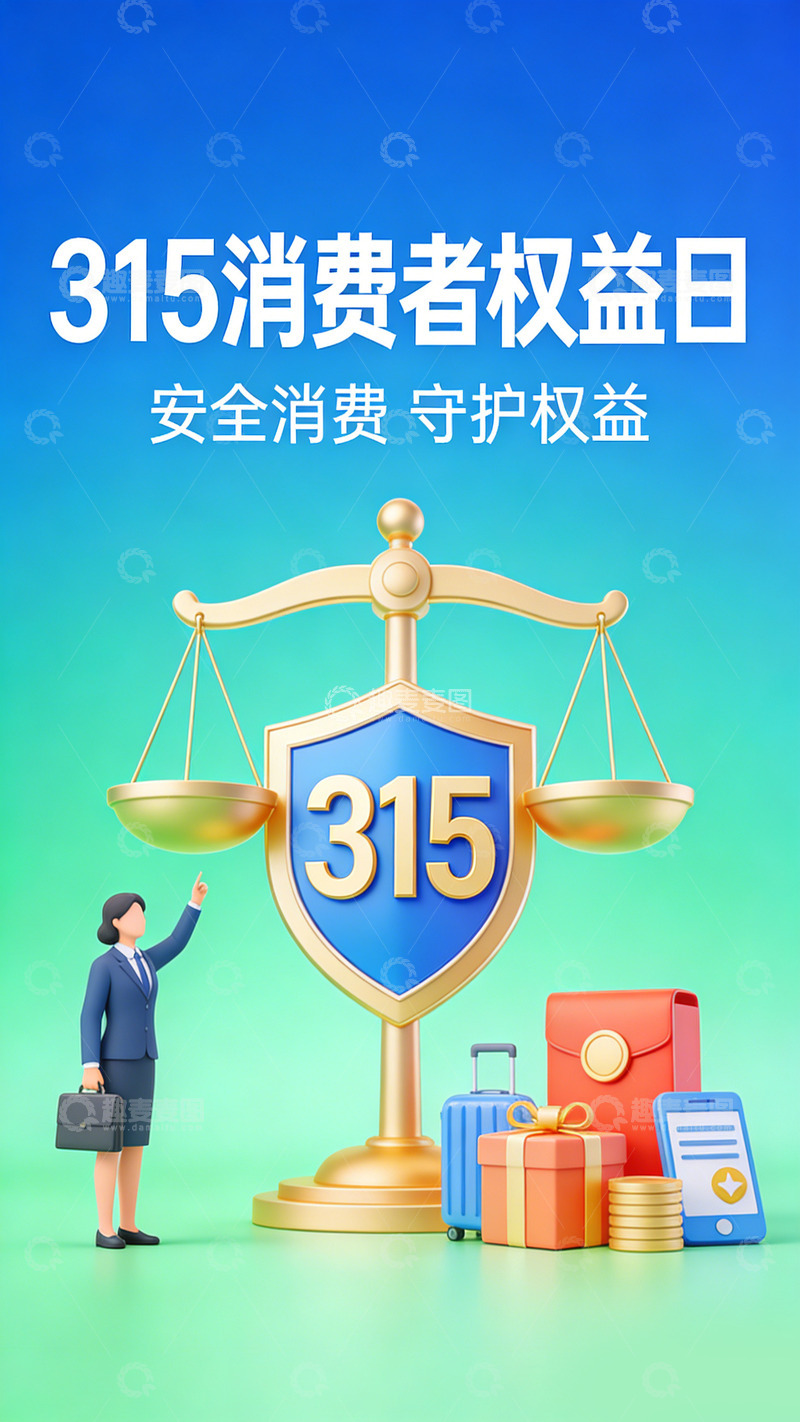 高清大图下载【趣麦麦图】-315权益日宣传海报