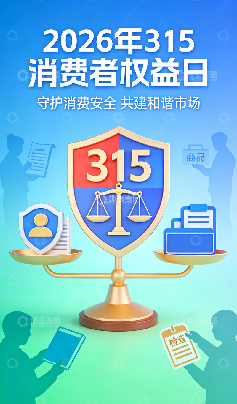高清大图下载【趣麦麦图】消费者权益日设计宣传海报素材
