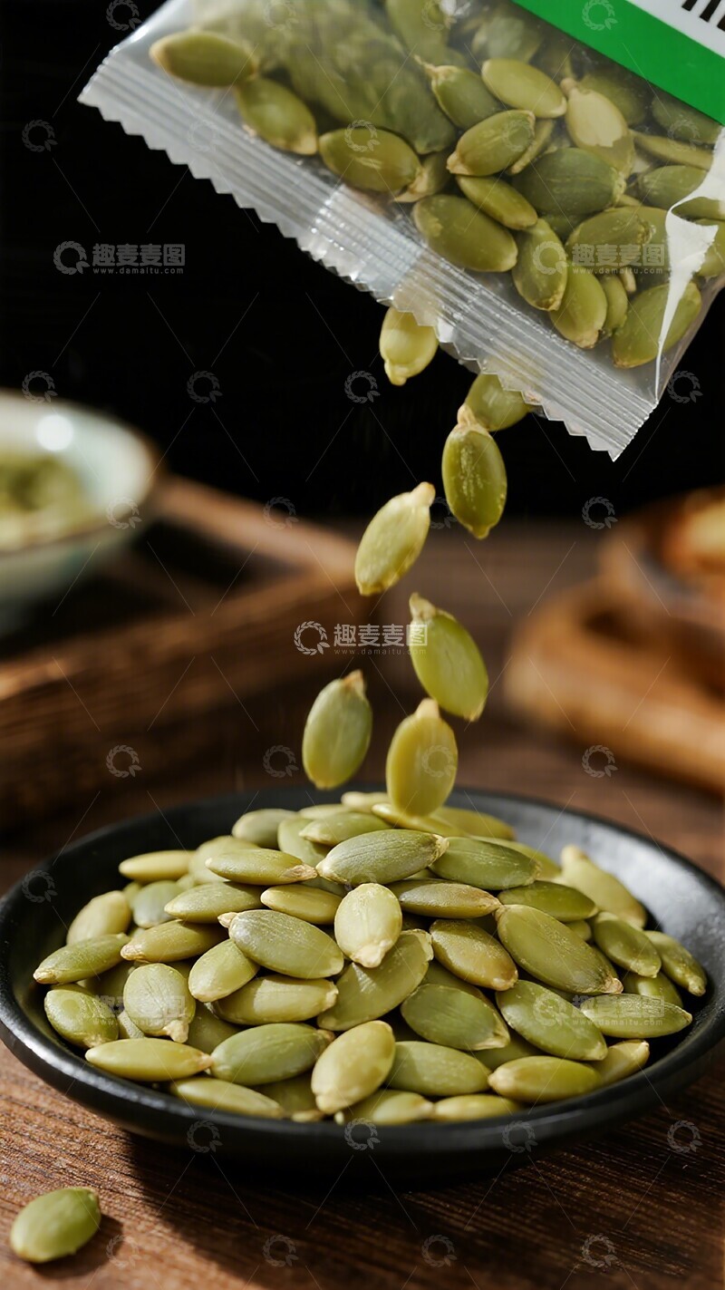 高清大图下载【趣麦麦图】南瓜籽倾倒瞬间摄影