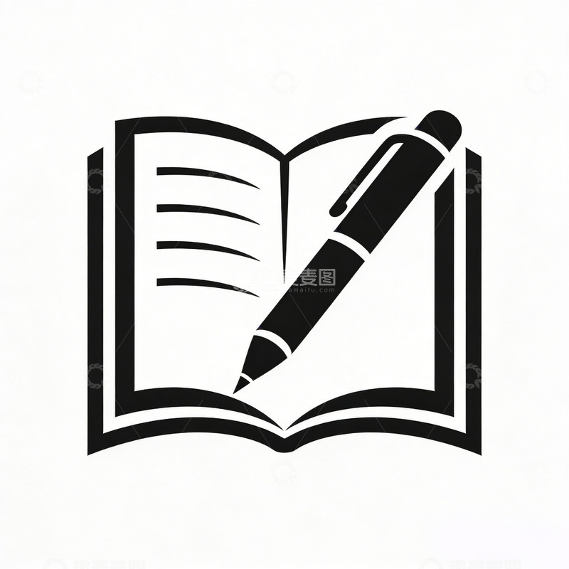 高清大图下载【趣麦麦图】简约书本笔图案设计