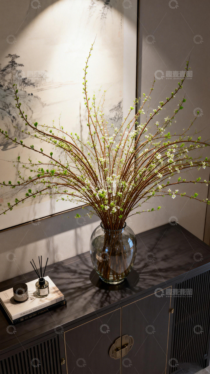 高清大图下载【趣麦麦图】中式古典花瓶插花装饰