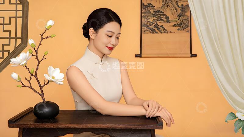 高清大图下载【趣麦麦图】古典旗袍女性写真