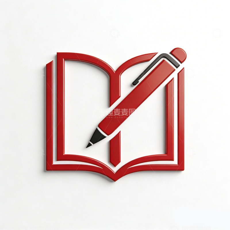 高清大图下载【趣麦麦图】简约书笔标志设计