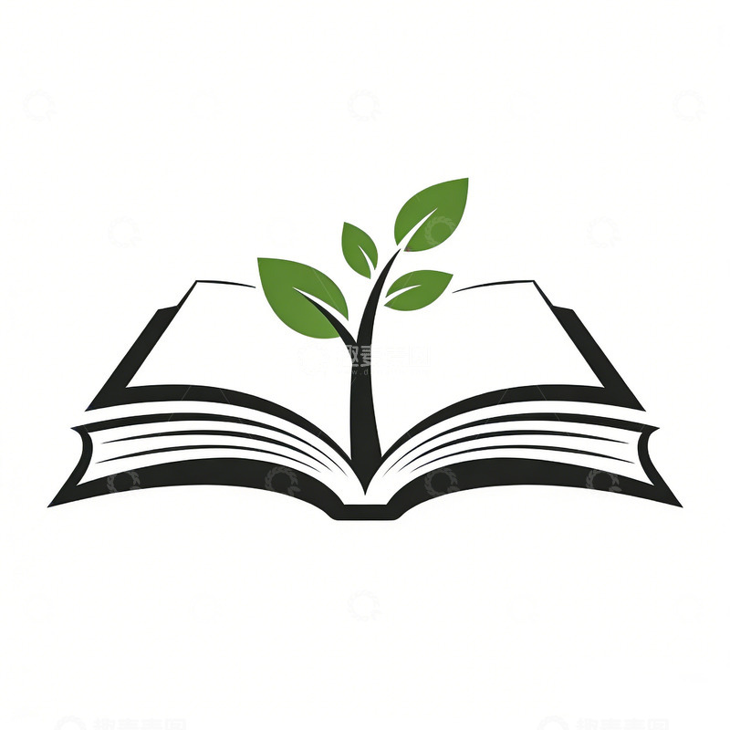 高清大图下载【趣麦麦图】书本绿芽教育图标