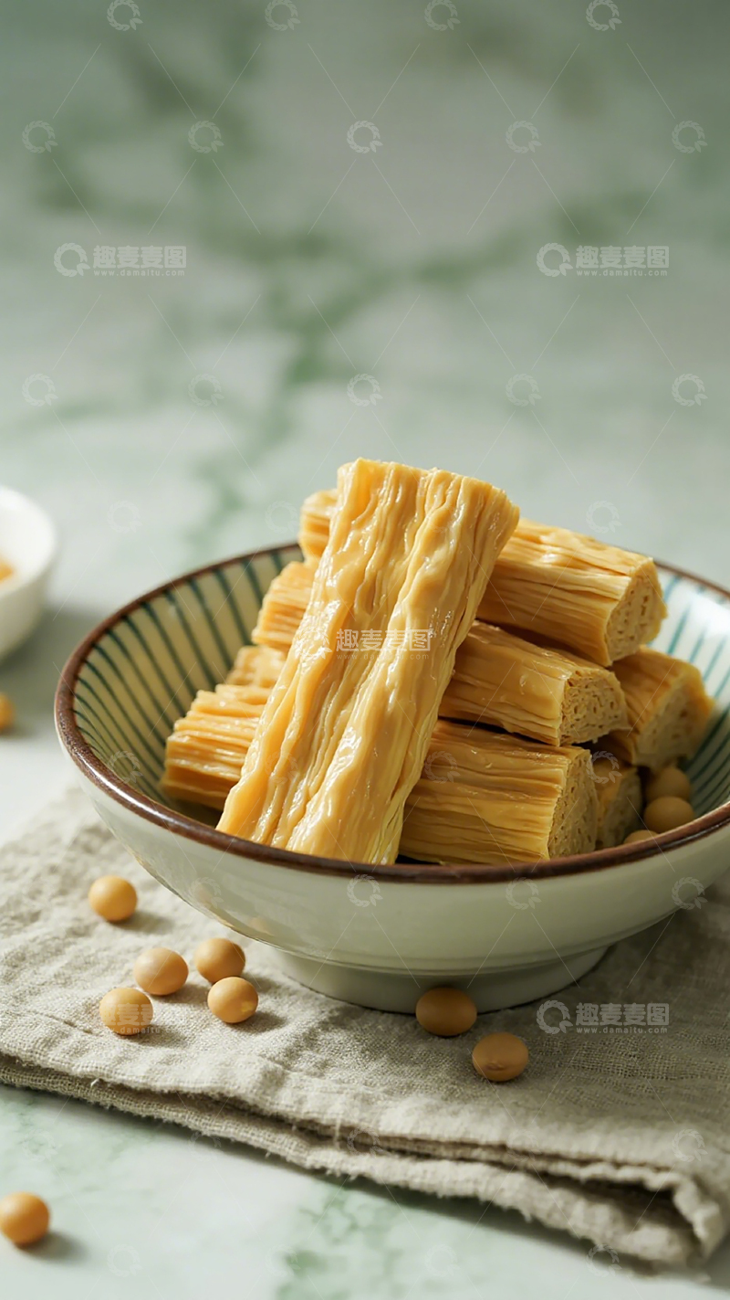 高清大图下载【趣麦麦图】淡雅瓷碗黄豆制品美食摄影