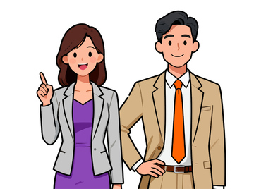 商务人物卡通形象插画素材