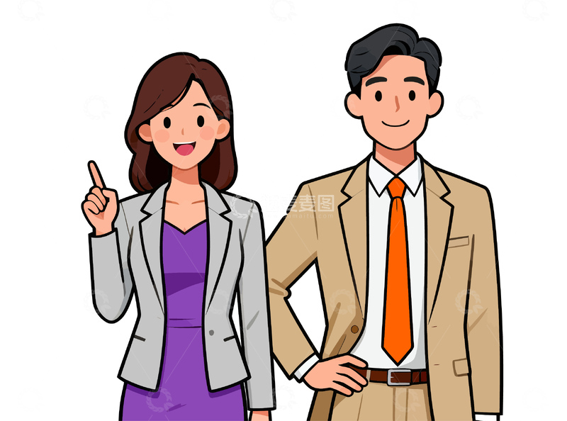 源文件下载【趣麦麦图】商务人物卡通形象插画素材