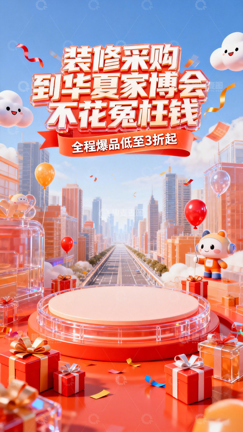 高清大图下载【趣麦麦图】家博会宣传海报设计