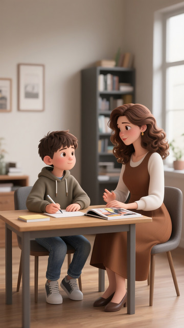 3d风格母子对话场景3